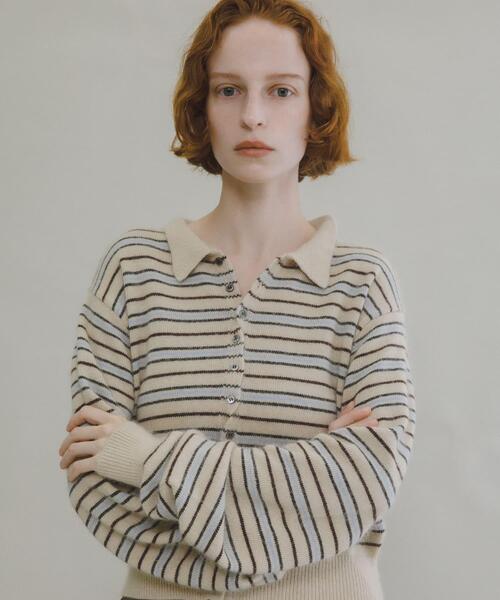 LAATO(ラート)の「polo knit cardigan(ニット/セーター・レディース・オフホワイト/ライトグレー・FREE)」の10枚目の写真