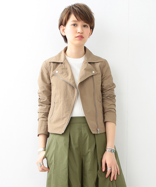 Ray BEAMS(レイビームス)の「Ray BEAMS / グログラン ライダース ブルゾン(ブルゾン・レディース・ブラック/ベージュ・0/1)」の2枚目の写真