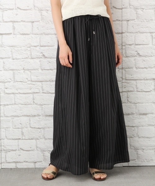LEPSIM（レプシィム）の「ワイドフレアガラパンツ2　723245（その他パンツ・レディース・オフホワイト/ブラック系その他/ブラック・FREE）」の3枚目の写真