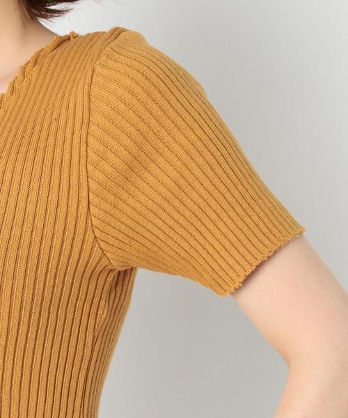 Another Edition（アナザーエディション）の「断ち切りVネックショートスリーブプルオーバー/AEBFC ﾀﾁｷﾘ V/N SSL PO●（ニット/セーター・レディース・ホワイト/ブラック/イエロー/ダークグリーン・FREE）」の15枚目の写真