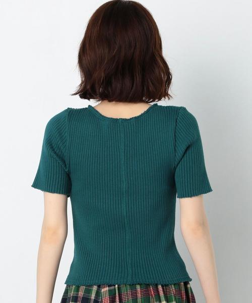 Another Edition（アナザーエディション）の「断ち切りVネックショートスリーブプルオーバー/AEBFC ﾀﾁｷﾘ V/N SSL PO●（ニット/セーター・レディース・ホワイト/ブラック/イエロー/ダークグリーン・FREE）」の20枚目の写真