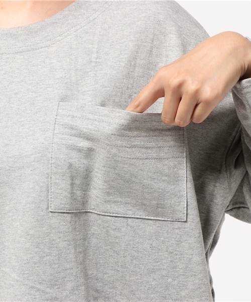 reca(レカ)の「コクーン ビッグシルエット ポケット付きカットソー(Tシャツ/カットソー・レディース・ブラック/オフホワイト/グレー/ネイビー/ブルー系その他/グレー系その他/スモークピンク/ダークグレー/ベージュ/カーキ/パープル系その他/ピンク/モカ・M)」の16枚目の写真