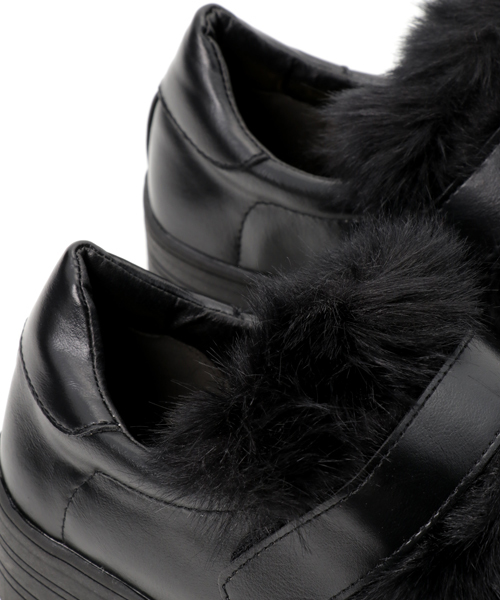 Noubel Voug Relax（ヌーベルヴォーグリラックス）の「Noubel Voug Relax(ヌーベル　ヴォーグ リラックス)/リアルファー風フェイクファーデザインのワンストラップ厚底スニーカー（スニーカー・レディース・ブラック/ホワイト/ベージュ系その他/グレー・S/L/LL/M）」の10枚目の写真