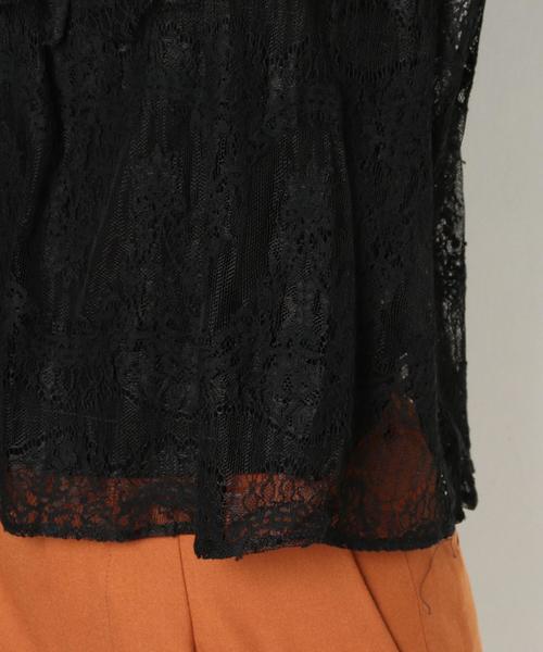 Another Edition(アナザーエディション)の「レースフリルブラウス/AEMFC C/Ny レースフリル BL◆(シャツ/ブラウス・レディース・ブラック/ホワイト・FREE)」の9枚目の写真
