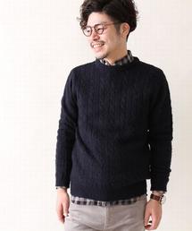 coen | シャギーケーブルクルーネックニット(ニット/セーター)