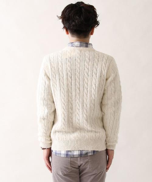 coen(コーエン)の「シャギーケーブルクルーネックニット(ニット/セーター・メンズ・ホワイト/グレー/ネイビー/マスタード・SMALL/MEDIUM/LARGE/X-LARGE)」の16枚目の写真