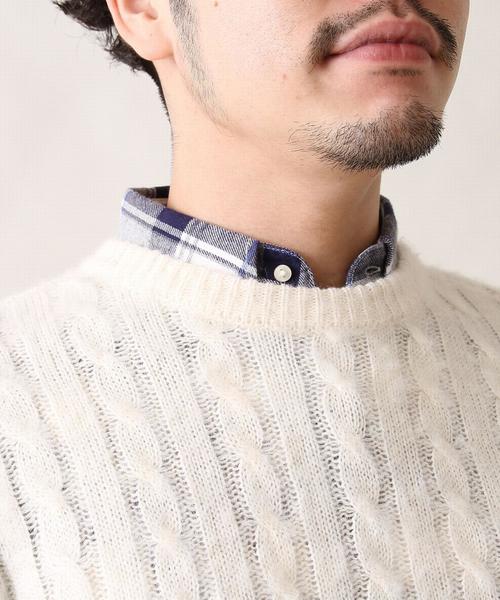 coen(コーエン)の「シャギーケーブルクルーネックニット(ニット/セーター・メンズ・ホワイト/グレー/ネイビー/マスタード・SMALL/MEDIUM/LARGE/X-LARGE)」の17枚目の写真