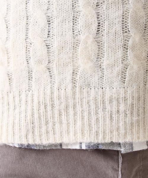coen(コーエン)の「シャギーケーブルクルーネックニット(ニット/セーター・メンズ・ホワイト/グレー/ネイビー/マスタード・SMALL/MEDIUM/LARGE/X-LARGE)」の10枚目の写真