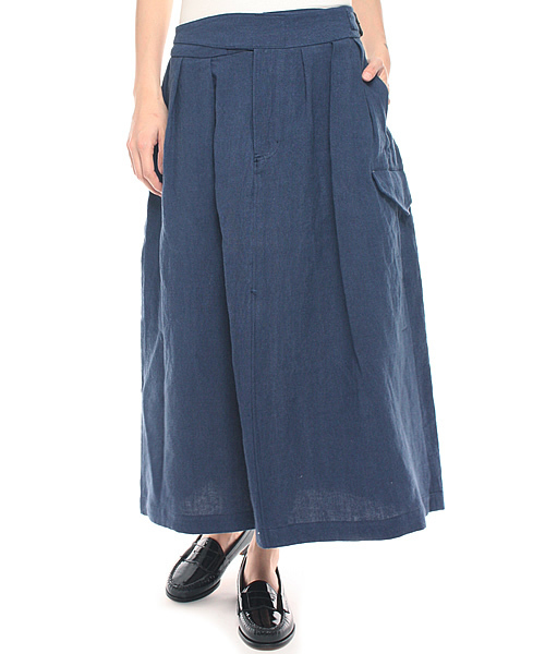 BEAMS BOY（ビームスボーイ）の「BEAMS BOY / ベルギーリネン グルカ ロングスカート（スカート・レディース・ホワイト/カーキ/ネイビー・ONE SIZE）」の3枚目の写真