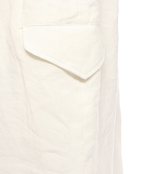 BEAMS BOY（ビームスボーイ）の「BEAMS BOY / ベルギーリネン グルカ ロングスカート（スカート・レディース・ホワイト/カーキ/ネイビー・ONE SIZE）」の7枚目の写真