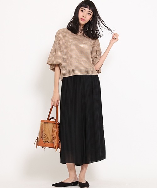 Droite lautreamont(ドロワットロートレアモン)の「プリーツスカウチョ(その他パンツ・レディース・ベージュ/ブラック/ピンク・S(1)/M(2))」の10枚目の写真