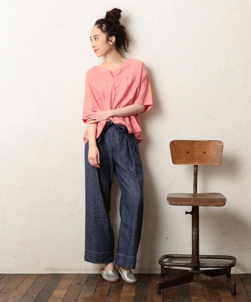 coen（コーエン）の「ヴィンテージサテンブラウス（シャツ/ブラウス・レディース・ホワイト/オリーブ/ピンク・FREE）」の9枚目の写真