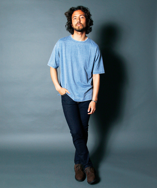 Magine（マージン）の「NO.35 STRETCH SLIM STRIGHT WASHED INDIGO DENIM:NO35 ストレッチスリムストレート ウォッシュド インディゴデニム（デニムパンツ・メンズ・インディゴブルー・46/44/48）」の5枚目の写真