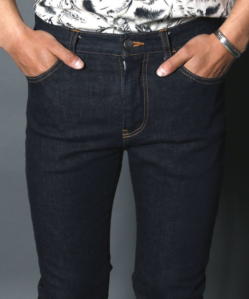 Magine（マージン）の「NO.35 STRETCH SLIM STRIGHT WASHED INDIGO DENIM:NO35 ストレッチスリムストレート ウォッシュド インディゴデニム（デニムパンツ・メンズ・インディゴブルー・46/44/48）」の14枚目の写真