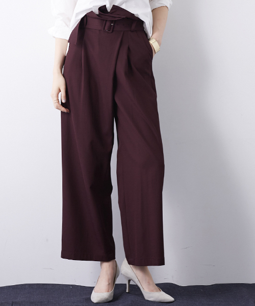 STUDIOUS（ステュディオス）の「STUDIOUS ツイルラップワイドパンツ（その他パンツ・レディース・ネイビー/ライトグレー/バーガンディー・0/1）」の3枚目の写真