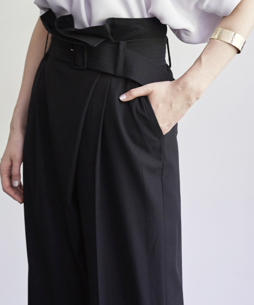 STUDIOUS（ステュディオス）の「STUDIOUS ツイルラップワイドパンツ（その他パンツ・レディース・ネイビー/ライトグレー/バーガンディー・0/1）」の15枚目の写真