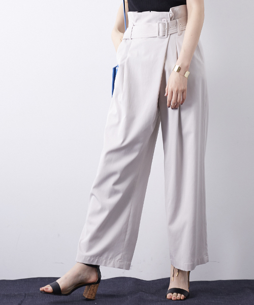 STUDIOUS（ステュディオス）の「STUDIOUS ツイルラップワイドパンツ（その他パンツ・レディース・ネイビー/ライトグレー/バーガンディー・0/1）」の4枚目の写真