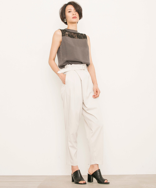 STUDIOUS（ステュディオス）の「STUDIOUS ツイルラップワイドパンツ（その他パンツ・レディース・ネイビー/ライトグレー/バーガンディー・0/1）」の12枚目の写真