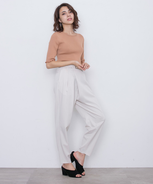 STUDIOUS（ステュディオス）の「STUDIOUS ツイルラップワイドパンツ（その他パンツ・レディース・ネイビー/ライトグレー/バーガンディー・0/1）」の9枚目の写真