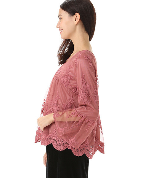 Honeys(ハニーズ)の「レースプルオーバー(Tシャツ/カットソー・レディース・レッド/ピンク/アイボリー/ブラック・L/M)」の17枚目の写真