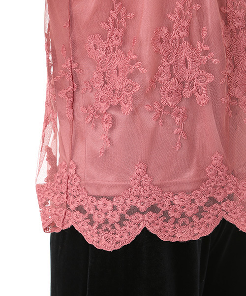 Honeys(ハニーズ)の「レースプルオーバー(Tシャツ/カットソー・レディース・レッド/ピンク/アイボリー/ブラック・L/M)」の13枚目の写真