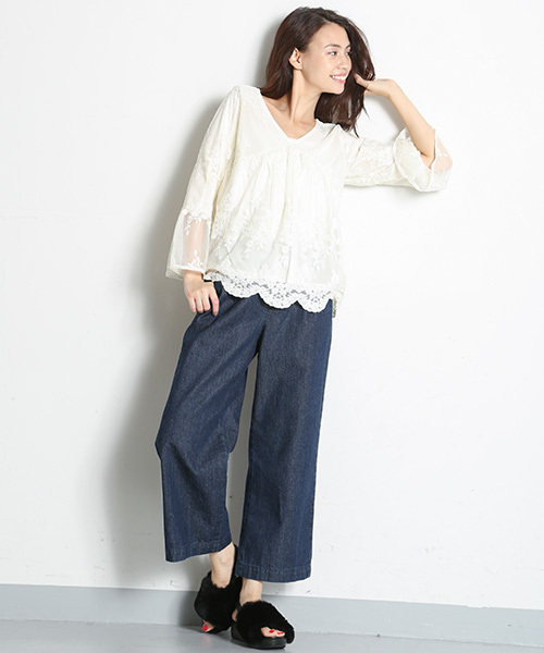 Honeys(ハニーズ)の「レースプルオーバー(Tシャツ/カットソー・レディース・レッド/ピンク/アイボリー/ブラック・L/M)」の9枚目の写真