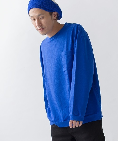 SHIPS BLUESTORE(シップスブルーストア)の「SHIPS BLUE STORE: アメリカ製 リラックスフィット ロングスリーブスウェットTEE(Tシャツ/カットソー・メンズ・オレンジ/イエロー/ブルー/ブラック/ブラウン・SMALL/LARGE/MEDIUM/X-LARGE)」の3枚目の写真