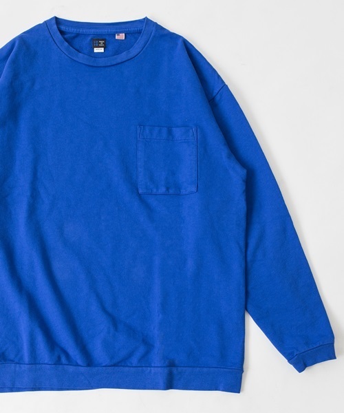 SHIPS BLUESTORE(シップスブルーストア)の「SHIPS BLUE STORE: アメリカ製 リラックスフィット ロングスリーブスウェットTEE(Tシャツ/カットソー・メンズ・オレンジ/イエロー/ブルー/ブラック/ブラウン・SMALL/LARGE/MEDIUM/X-LARGE)」の8枚目の写真
