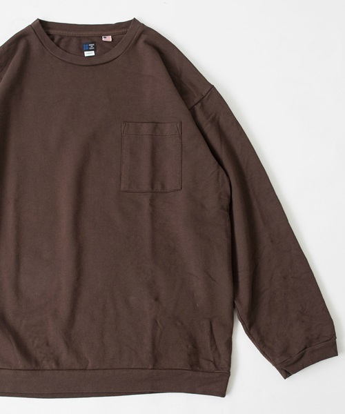 SHIPS BLUESTORE(シップスブルーストア)の「SHIPS BLUE STORE: アメリカ製 リラックスフィット ロングスリーブスウェットTEE(Tシャツ/カットソー・メンズ・オレンジ/イエロー/ブルー/ブラック/ブラウン・SMALL/LARGE/MEDIUM/X-LARGE)」の7枚目の写真