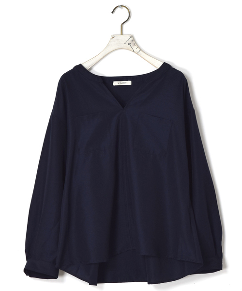 w closet(ダブルクローゼット)の「スキッパーシャツ.(シャツ/ブラウス・レディース・オフホワイト/ピンク/ネイビー・FREE)」の2枚目の写真