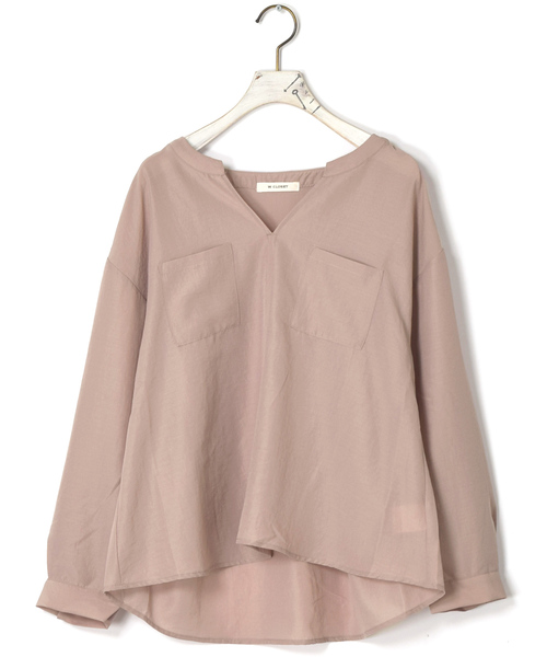 w closet(ダブルクローゼット)の「スキッパーシャツ.(シャツ/ブラウス・レディース・オフホワイト/ピンク/ネイビー・FREE)」の3枚目の写真