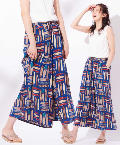 CIAOPANIC（チャオパニック）の「【reyn Spooner/レインスプーナー】レーヨン総柄ワイドパンツ（その他パンツ・レディース・ブラック/ネイビー/ワインレッド・FREE）」の3枚目の写真