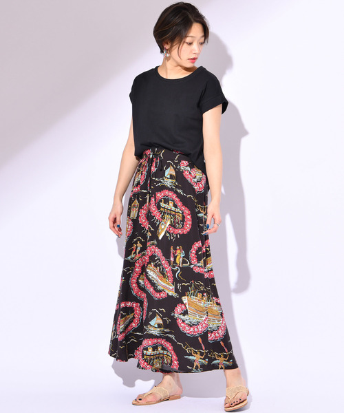 CIAOPANIC（チャオパニック）の「【reyn Spooner/レインスプーナー】レーヨン総柄ワイドパンツ（その他パンツ・レディース・ブラック/ネイビー/ワインレッド・FREE）」の16枚目の写真