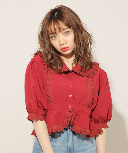 apres jour(アプレジュール)の「フリル襟ウエスト切り替えブラウス【ZOZOTOWN限定アイテム】(シャツ/ブラウス・レディース・オフホワイト/ブラック/ワインレッド・フリー)」の4枚目の写真