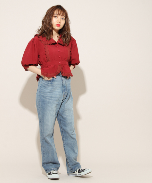 apres jour(アプレジュール)の「フリル襟ウエスト切り替えブラウス【ZOZOTOWN限定アイテム】(シャツ/ブラウス・レディース・オフホワイト/ブラック/ワインレッド・フリー)」の8枚目の写真