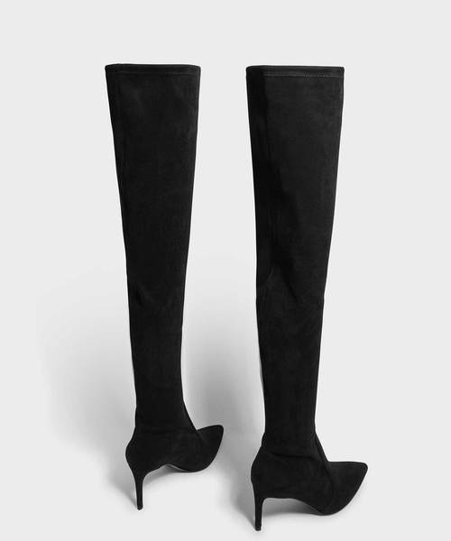 CHARLES & KEITH(チャールズ & キース)の「ポインテッドサイブール / POINTED THIGH BOOTS(ブーツ・レディース・ブラック/バーガンディー・22.5cm/23cm/23.5cm/24.5cm)」の5枚目の写真