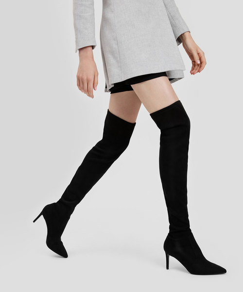 CHARLES & KEITH(チャールズ & キース)の「ポインテッドサイブール / POINTED THIGH BOOTS(ブーツ・レディース・ブラック/バーガンディー・22.5cm/23cm/23.5cm/24.5cm)」の8枚目の写真