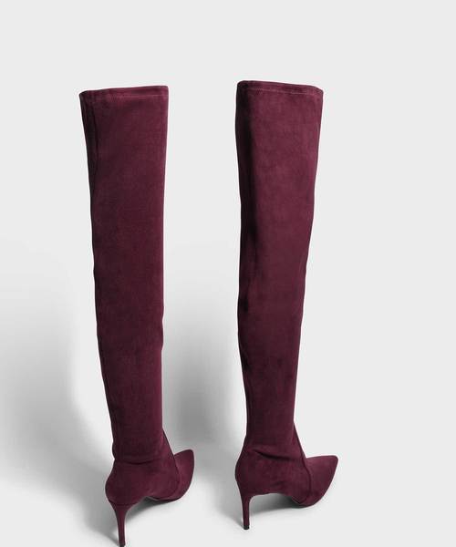 CHARLES & KEITH(チャールズ & キース)の「ポインテッドサイブール / POINTED THIGH BOOTS(ブーツ・レディース・ブラック/バーガンディー・22.5cm/23cm/23.5cm/24.5cm)」の11枚目の写真