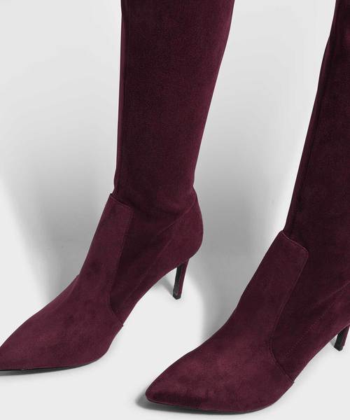 CHARLES & KEITH(チャールズ & キース)の「ポインテッドサイブール / POINTED THIGH BOOTS(ブーツ・レディース・ブラック/バーガンディー・22.5cm/23cm/23.5cm/24.5cm)」の12枚目の写真