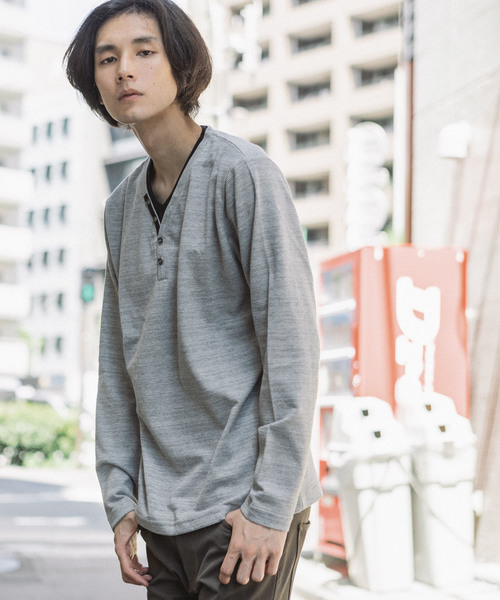 NOTA BENE/ノータベネ ジャガードワッフル フェイクレイヤード 長袖Tシャツ NOTA BENE/ノータベネ ジャガードワッフル フェイクレイヤード 長袖Tシャツ