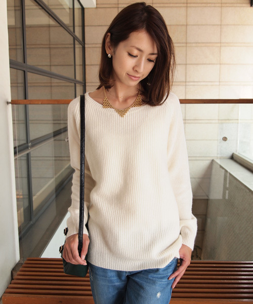 BEAUTY&YOUTH UNITED ARROWS（ビューティーアンドユースユナイテッドアローズ）の「BYSF ∵アンゴラ混アゼニット (gz) ◆（ニット/セーター・レディース・ホワイト/グレー/イエロー/ライトブルー・FREE）」の2枚目の写真