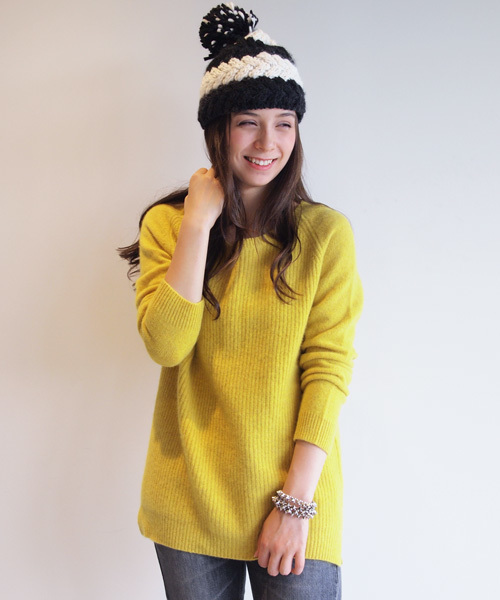 BEAUTY&YOUTH UNITED ARROWS（ビューティーアンドユースユナイテッドアローズ）の「BYSF ∵アンゴラ混アゼニット (gz) ◆（ニット/セーター・レディース・ホワイト/グレー/イエロー/ライトブルー・FREE）」の4枚目の写真