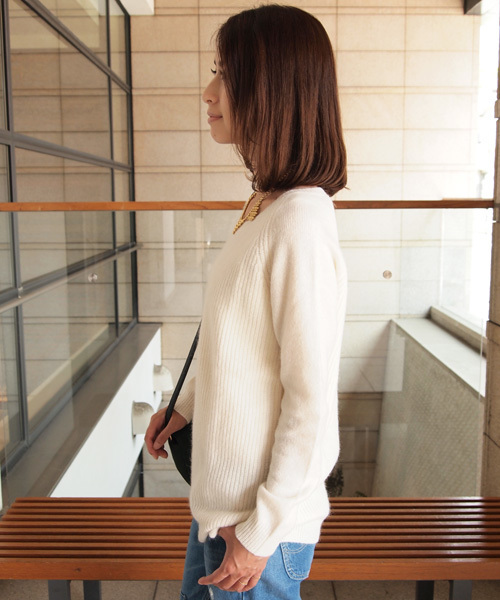 BEAUTY&YOUTH UNITED ARROWS（ビューティーアンドユースユナイテッドアローズ）の「BYSF ∵アンゴラ混アゼニット (gz) ◆（ニット/セーター・レディース・ホワイト/グレー/イエロー/ライトブルー・FREE）」の18枚目の写真