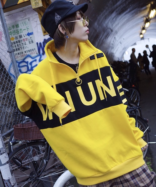 AFYF（エーエフワイエフ）の「AFYF 2018AW裏起毛 1/2ZIP  ST COLLAR F（スウェット・レディース・ホワイト×ブラック/ブラック×ホワイト/ゴールド系その他・FREE）」の3枚目の写真