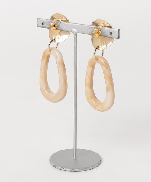 TONE SELECT GOODS（トーンセレクトグッズ）の「【lea.acc*maamee*】ドロップ×ゴールド（ピアス（両耳用）・レディース・ベージュ/ブラウン・FREE）」の3枚目の写真