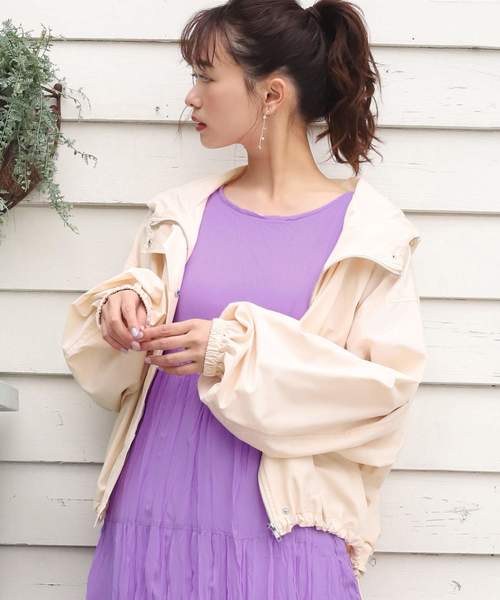 one after another NICE CLAUP（ワンアフターアナザーナイスクラップ）の「ボリューム袖マウンテンパーカー（マウンテンパーカー・レディース・アイボリー/ブラック/ベージュ/ピンク系その他・FREE）」の19枚目の写真