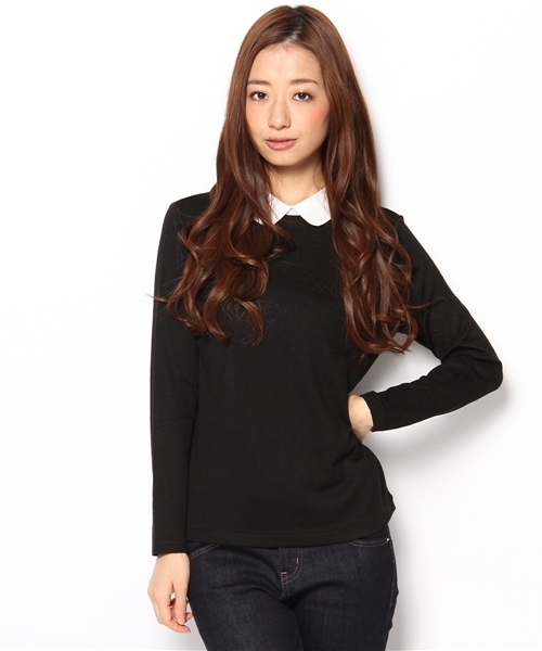 green label relaxing（グリーンレーベルリラクシング）の「GT エリツキ L/SL PO Ⅱカットソー（Tシャツ/カットソー・レディース・ブラック/グレー/ブラウン/ネイビー・フリー）」の2枚目の写真