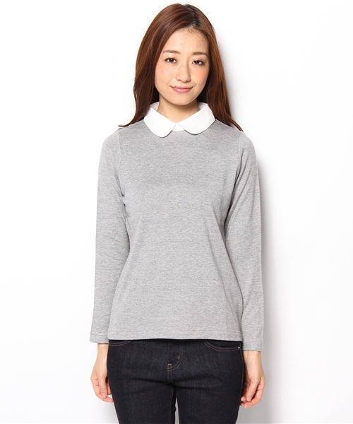 green label relaxing（グリーンレーベルリラクシング）の「GT エリツキ L/SL PO Ⅱカットソー（Tシャツ/カットソー・レディース・ブラック/グレー/ブラウン/ネイビー・フリー）」の5枚目の写真