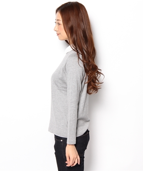 green label relaxing（グリーンレーベルリラクシング）の「GT エリツキ L/SL PO Ⅱカットソー（Tシャツ/カットソー・レディース・ブラック/グレー/ブラウン/ネイビー・フリー）」の6枚目の写真