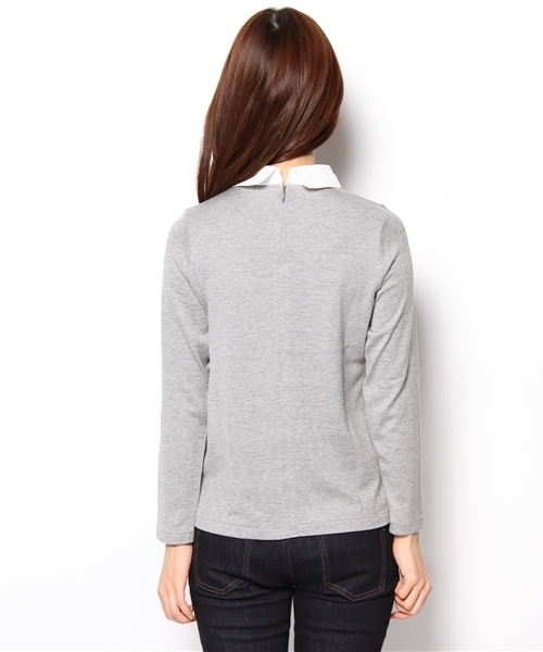 green label relaxing（グリーンレーベルリラクシング）の「GT エリツキ L/SL PO Ⅱカットソー（Tシャツ/カットソー・レディース・ブラック/グレー/ブラウン/ネイビー・フリー）」の7枚目の写真